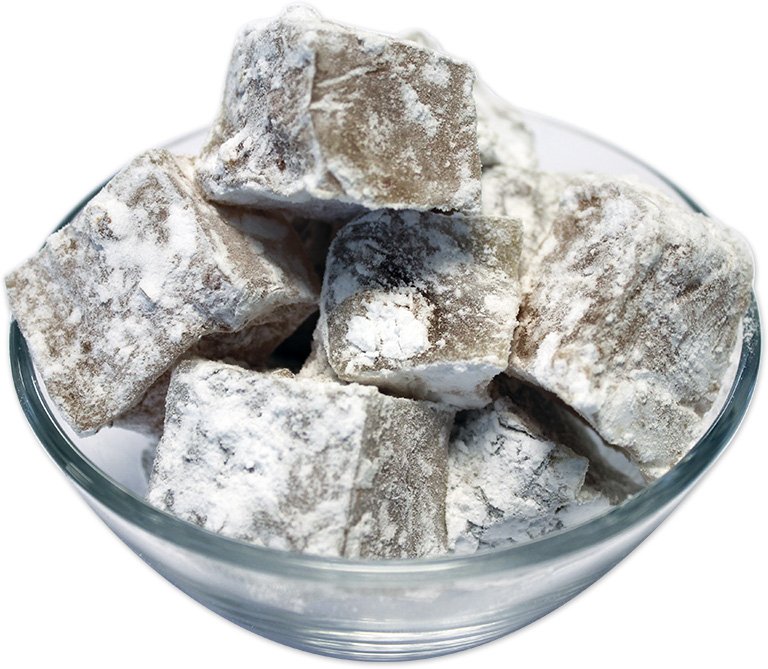 Turkish Delight Almonds with Icing Sugar