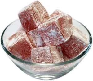 Turkish Delight Pomegranate with Icing Sugar