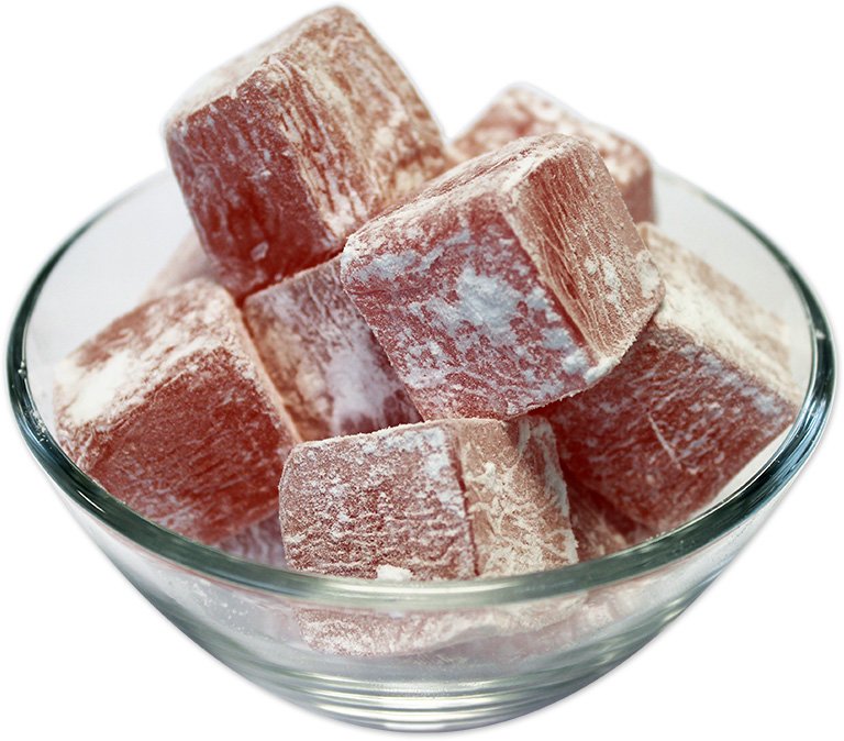 Turkish Delight Pomegranate with Icing Sugar