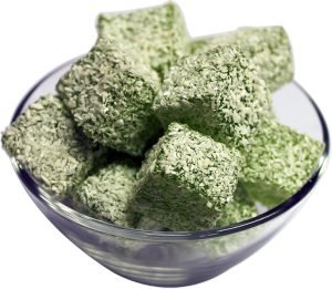 Mint Turkish Delight with Icing Sugar
